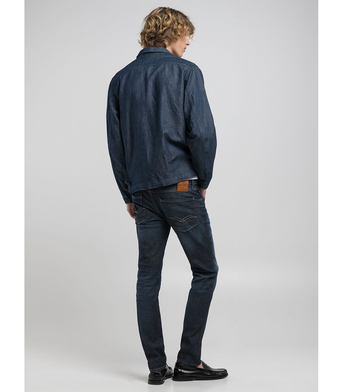 スリムフィットANBASS HYPERFLEX DUST ブルーストレッチデニム 詳細画像 ダークブルー 6